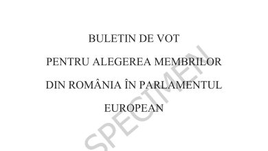 A fost stabilită macheta buletinului de vot pentru alegerea membrilor Parlamentului European